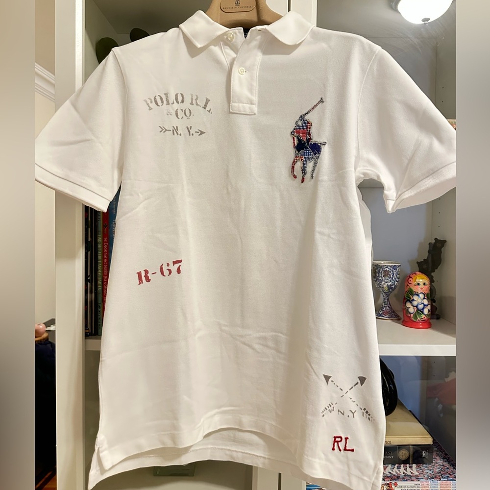 Polo Ralph Lauren White Short Sleeve Tee with Embroidered Logo